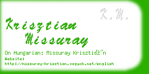 krisztian missuray business card